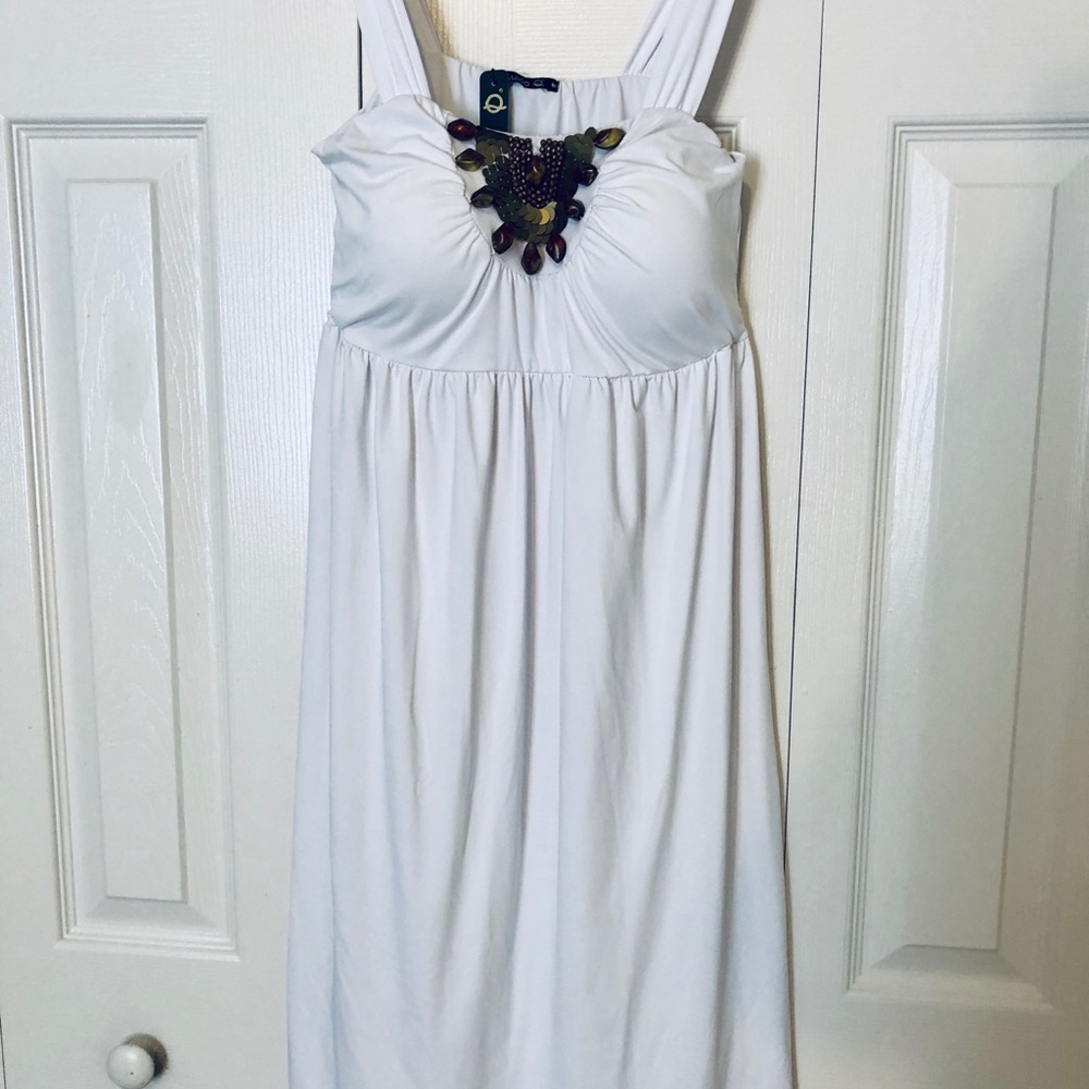 White Embellished Summer Dress